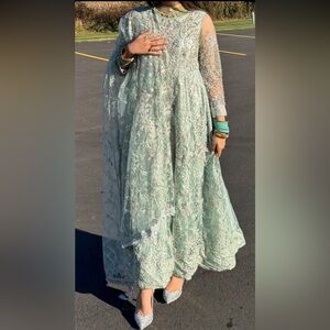 Mint Indian/ Desi Set Beaded Designer Suit